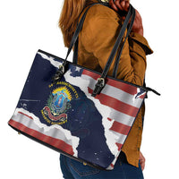 54th Massachusetts Infantry Regiment Leather Tote Bag American Flag Heritage - Wonder Print Shop