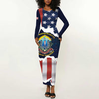 Personalized 54th Massachusetts Infantry Regiment Long Sleeve Bodycon Dress American Flag Heritage - Wonder Print Shop