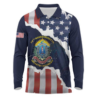 Personalized 54th Massachusetts Infantry Regiment Long Sleeve Polo Shirt American Flag Heritage - Wonder Print Shop