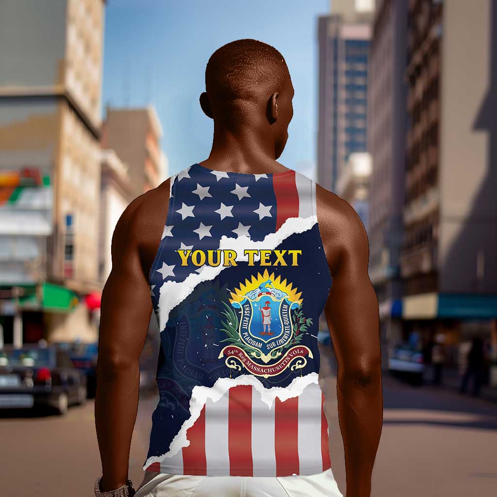 Personalized 54th Massachusetts Infantry Regiment Men Tank Top American Flag Heritage - Wonder Print Shop