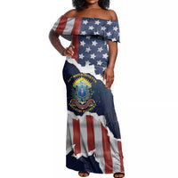 Personalized 54th Massachusetts Infantry Regiment Off Shoulder Maxi Dress American Flag Heritage - Wonder Print Shop