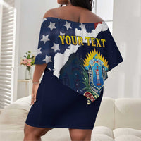Personalized 54th Massachusetts Infantry Regiment Off Shoulder Short Dress American Flag Heritage - Wonder Print Shop