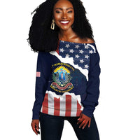 Personalized 54th Massachusetts Infantry Regiment Off Shoulder Sweater American Flag Heritage - Wonder Print Shop