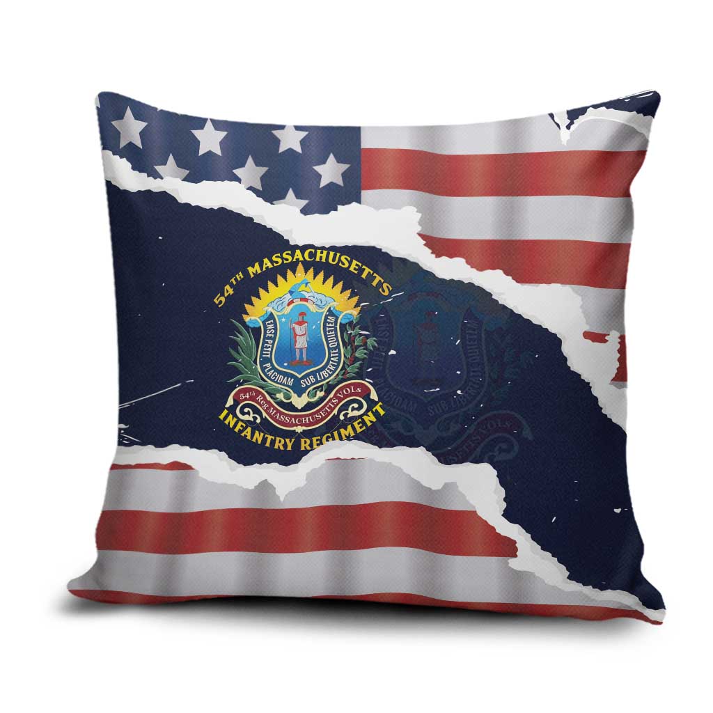 54th Massachusetts Infantry Regiment Pillow Cover American Flag Heritage - Wonder Print Shop