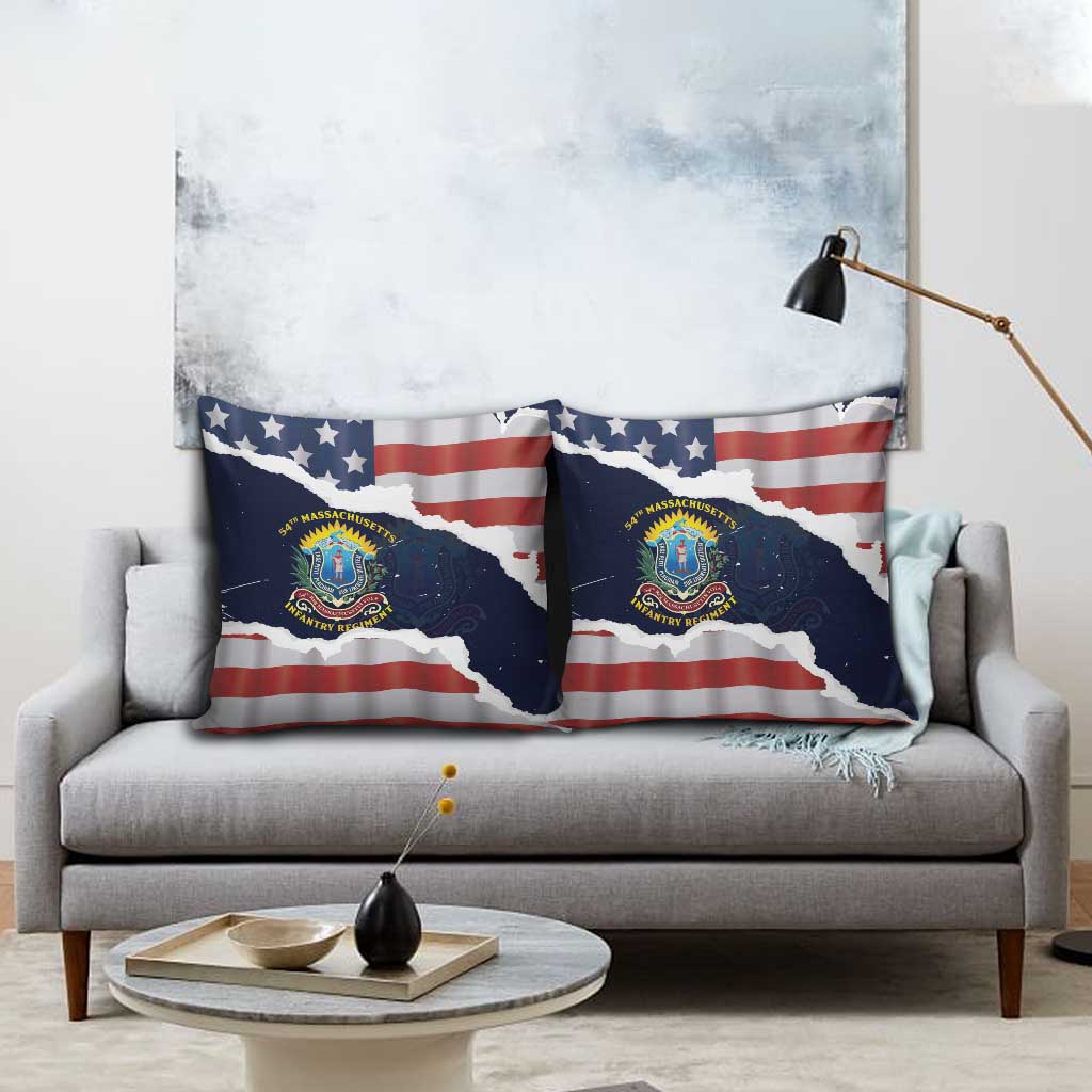 54th Massachusetts Infantry Regiment Pillow Cover American Flag Heritage - Wonder Print Shop