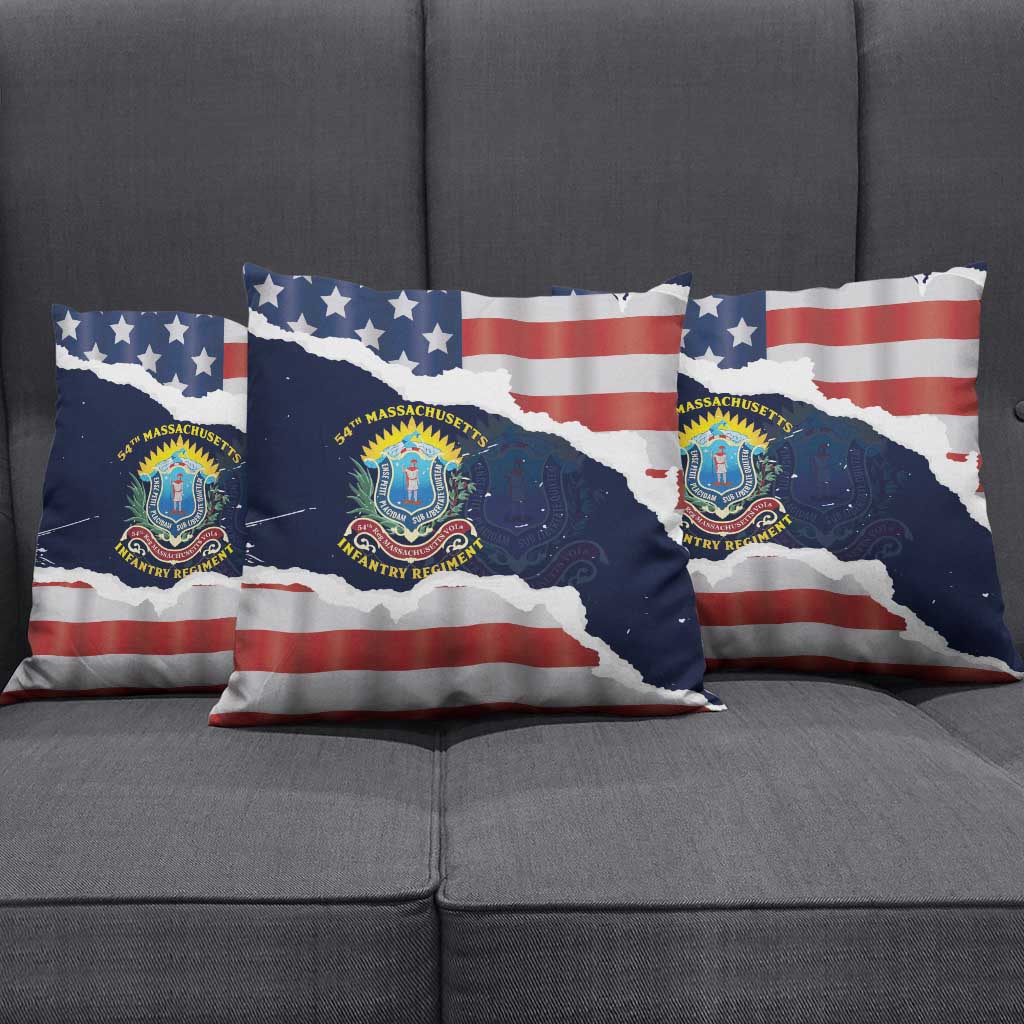 54th Massachusetts Infantry Regiment Pillow Cover American Flag Heritage - Wonder Print Shop