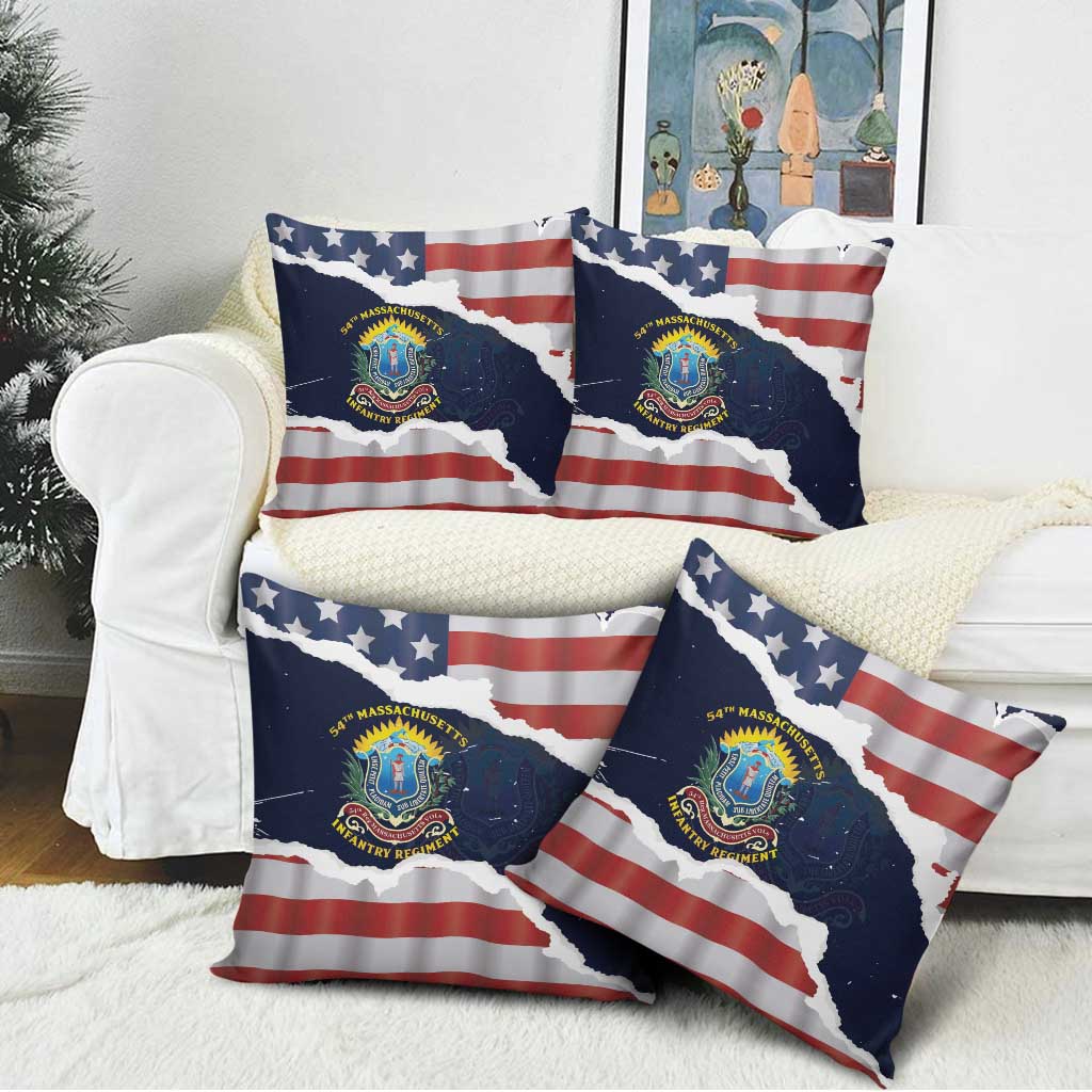 54th Massachusetts Infantry Regiment Pillow Cover American Flag Heritage - Wonder Print Shop