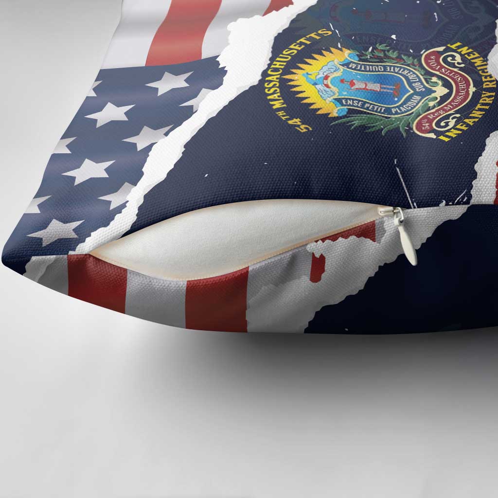 54th Massachusetts Infantry Regiment Pillow Cover American Flag Heritage - Wonder Print Shop