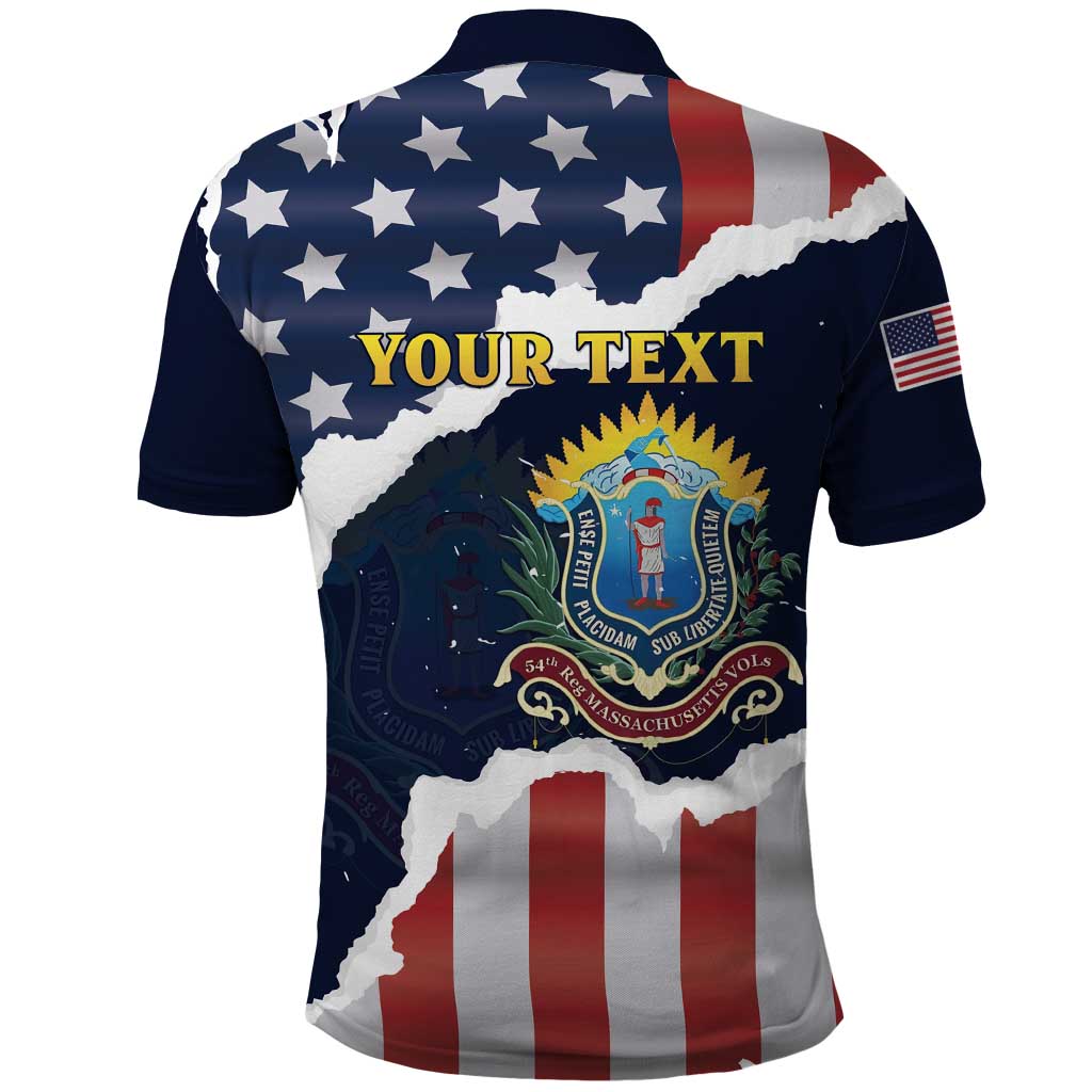 Personalized 54th Massachusetts Infantry Regiment Polo Shirt American Flag Heritage - Wonder Print Shop