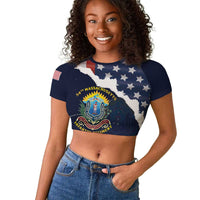 Personalized 54th Massachusetts Infantry Regiment Raglan Cropped T shirt American Flag Heritage - Wonder Print Shop