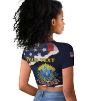 Personalized 54th Massachusetts Infantry Regiment Raglan Cropped T shirt American Flag Heritage - Wonder Print Shop