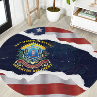 54th Massachusetts Infantry Regiment Round Carpet American Flag Heritage - Wonder Print Shop