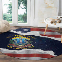 54th Massachusetts Infantry Regiment Round Carpet American Flag Heritage - Wonder Print Shop