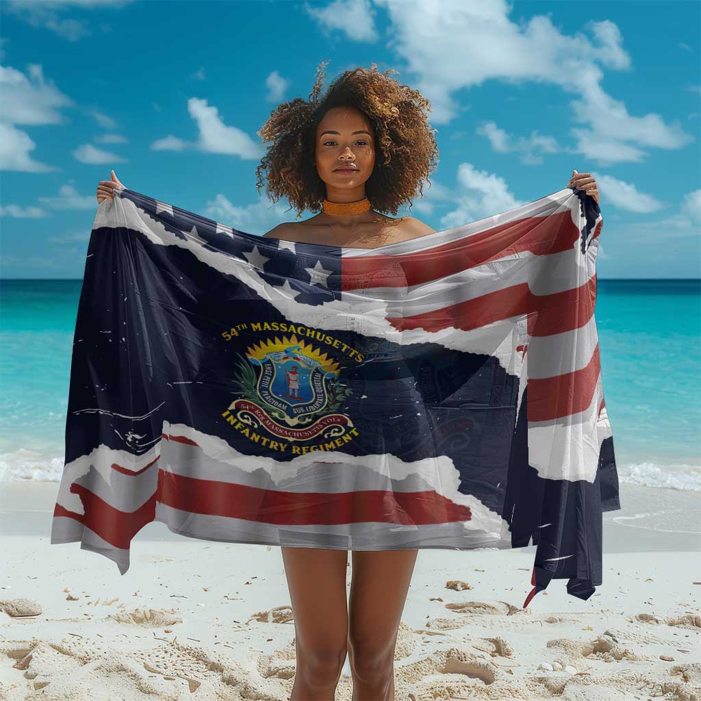 54th Massachusetts Infantry Regiment Sarong American Flag Heritage - Wonder Print Shop