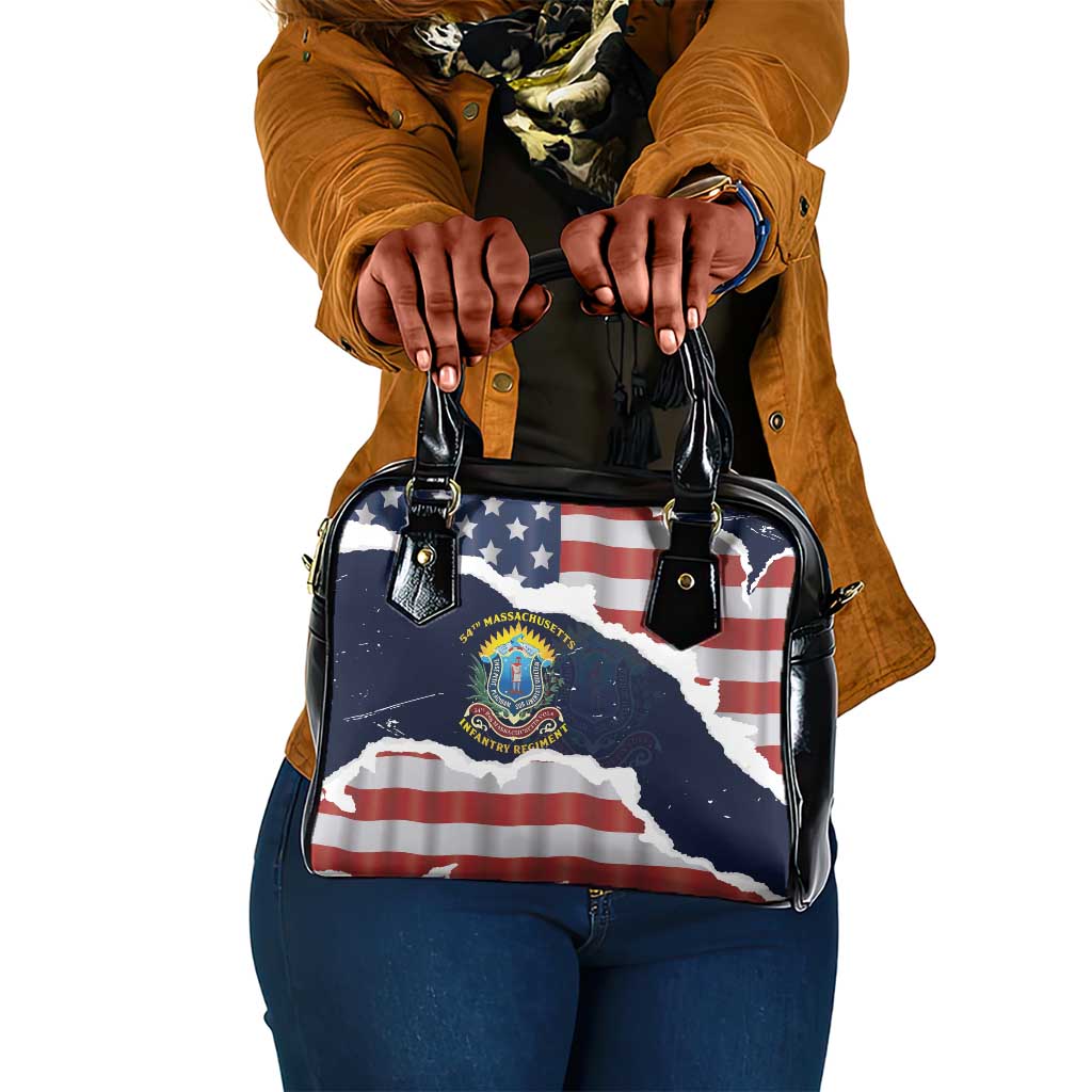 54th Massachusetts Infantry Regiment Shoulder Handbag American Flag Heritage - Wonder Print Shop