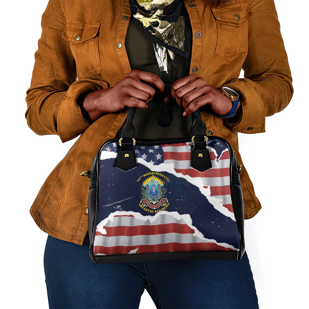 54th Massachusetts Infantry Regiment Shoulder Handbag American Flag Heritage - Wonder Print Shop