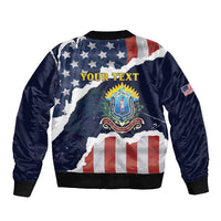 Personalized 54th Massachusetts Infantry Regiment Sleeve Zip Bomber Jacket American Flag Heritage - Wonder Print Shop