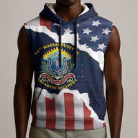 Personalized 54th Massachusetts Infantry Regiment Sleeveless Hoodie American Flag Heritage - Wonder Print Shop