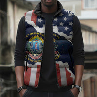Personalized 54th Massachusetts Infantry Regiment Sleeveless Puffer Jacket American Flag Heritage - Wonder Print Shop