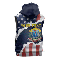 Personalized 54th Massachusetts Infantry Regiment Sleeveless Zip Hoodie American Flag Heritage - Wonder Print Shop