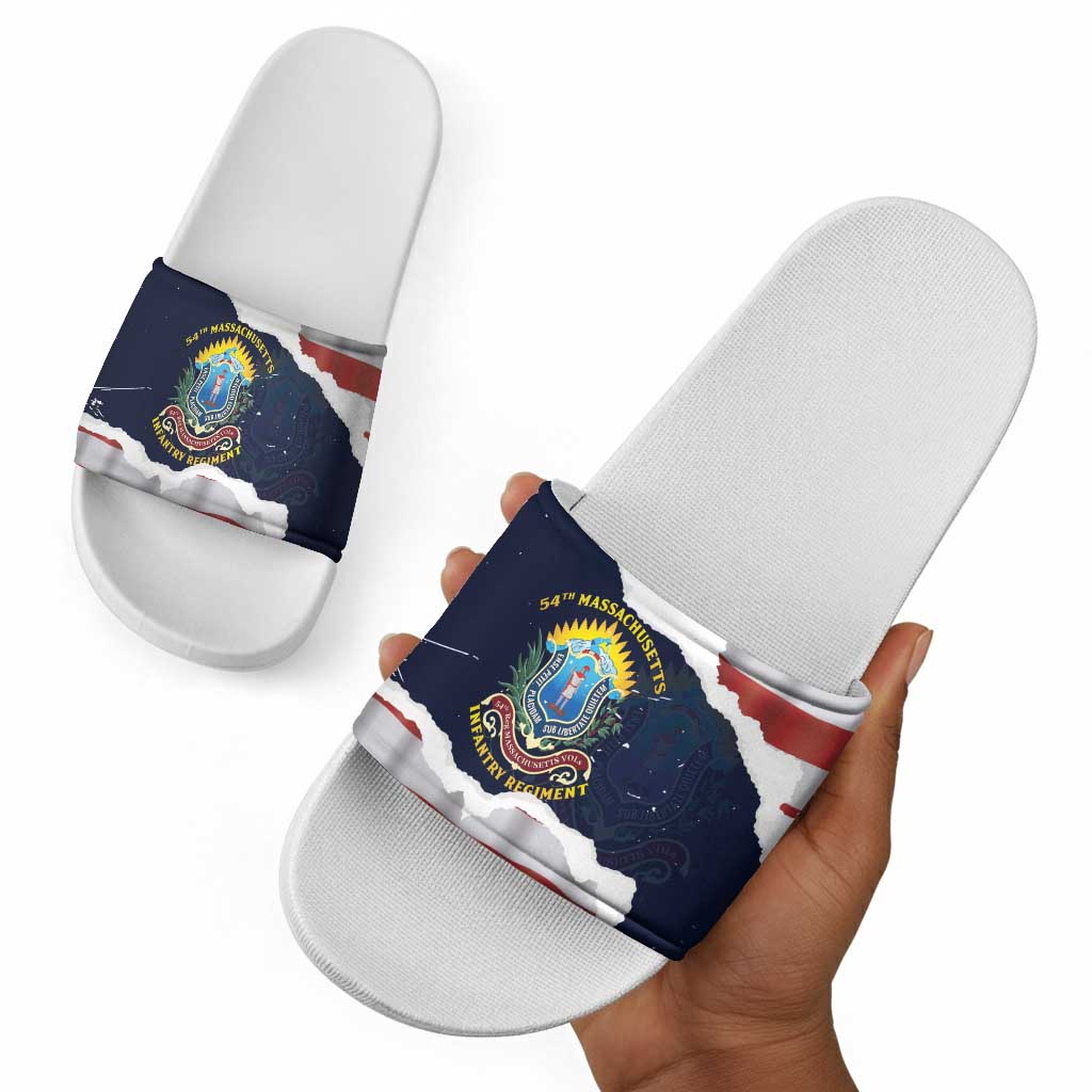 54th Massachusetts Infantry Regiment Slide Sandals American Flag Heritage - Wonder Print Shop