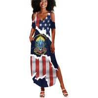 Personalized 54th Massachusetts Infantry Regiment Summer Maxi Dress American Flag Heritage - Wonder Print Shop