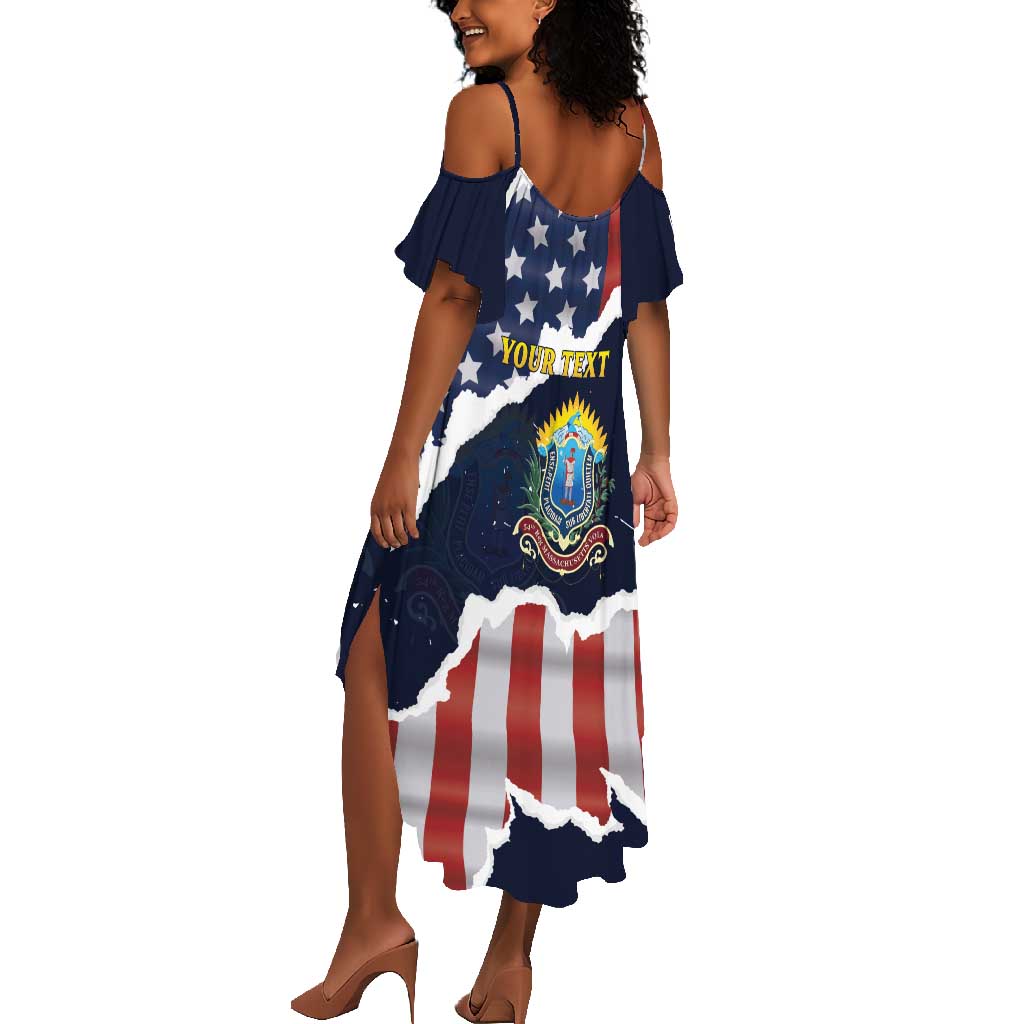 Personalized 54th Massachusetts Infantry Regiment Summer Maxi Dress American Flag Heritage - Wonder Print Shop