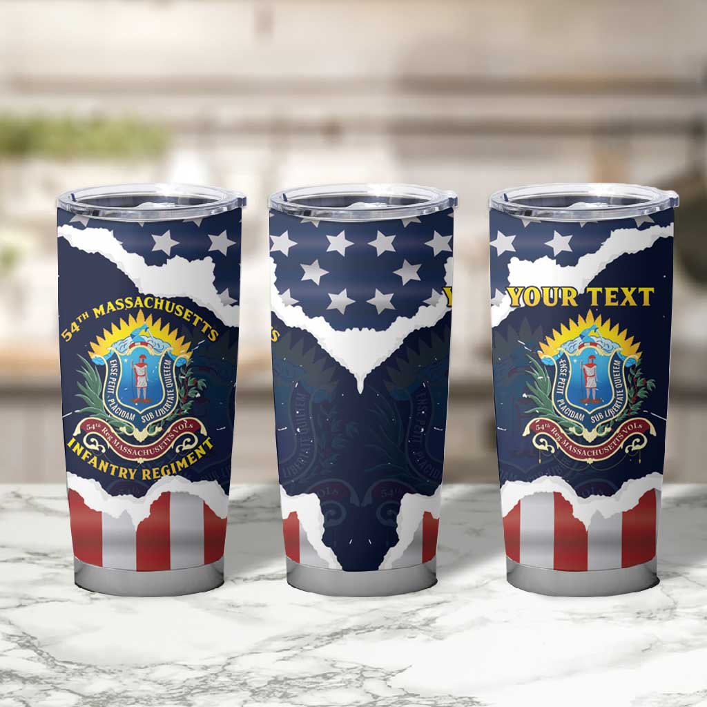 Personalized 54th Massachusetts Infantry Regiment Tumbler Cup American Flag Heritage - Wonder Print Shop