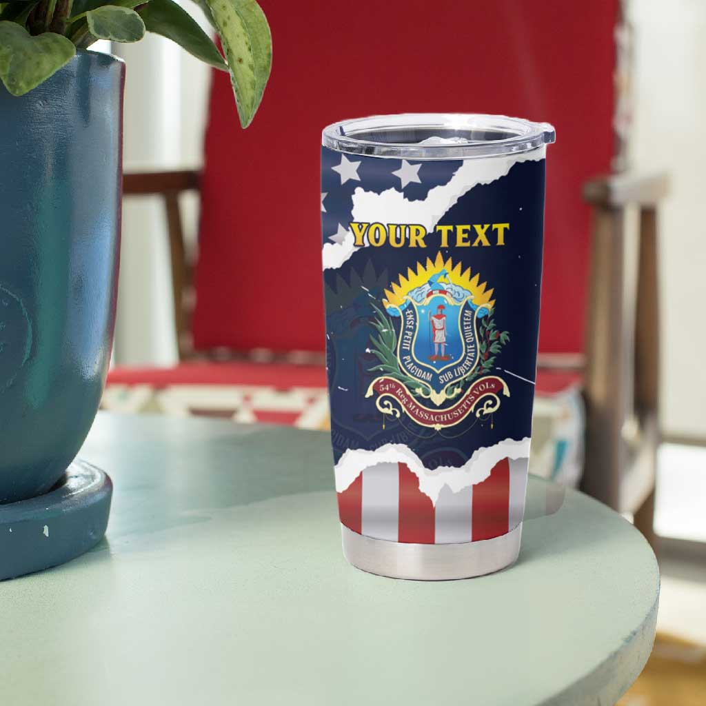 Personalized 54th Massachusetts Infantry Regiment Tumbler Cup American Flag Heritage - Wonder Print Shop