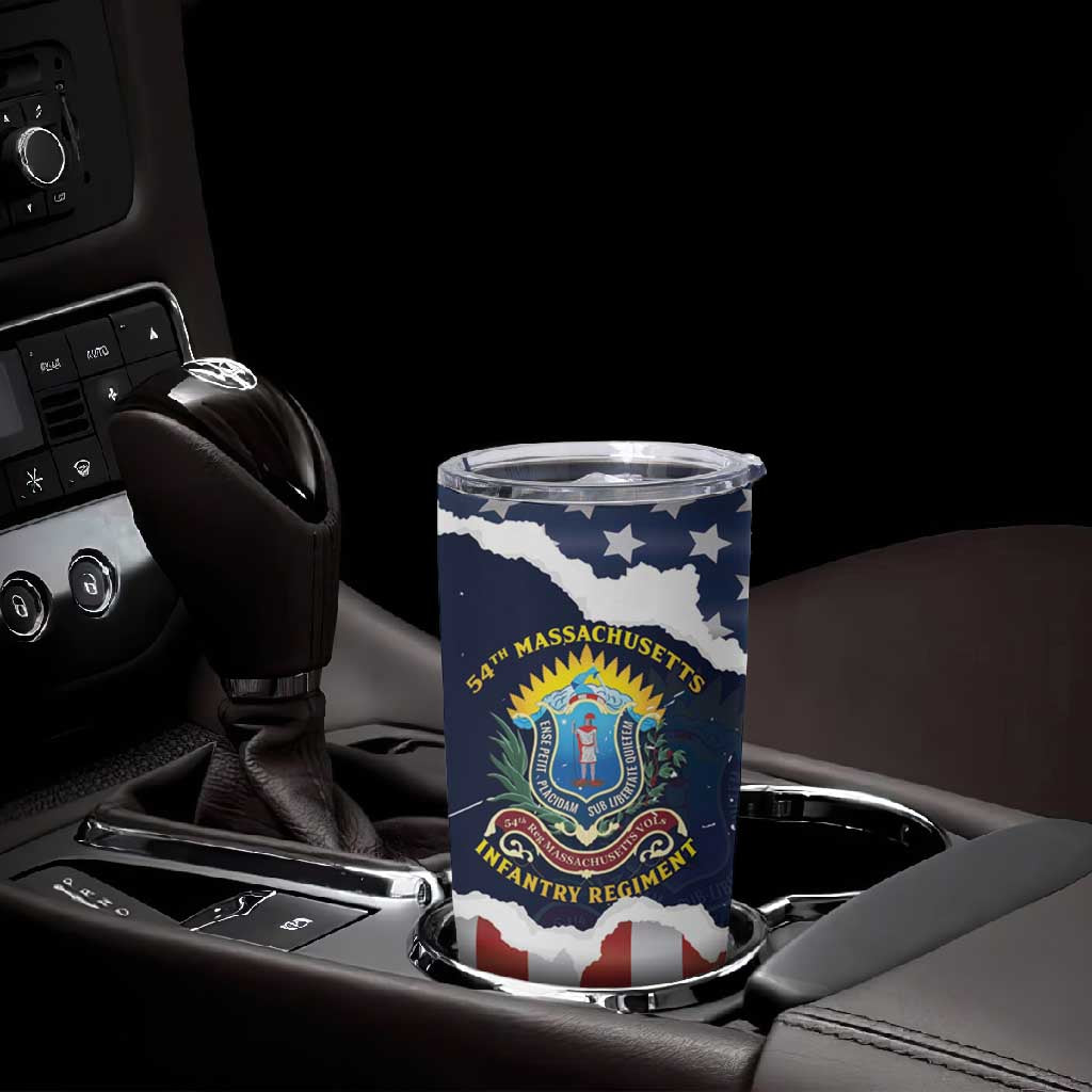 Personalized 54th Massachusetts Infantry Regiment Tumbler Cup American Flag Heritage - Wonder Print Shop