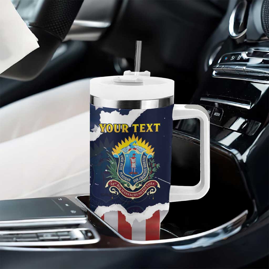 Personalized 54th Massachusetts Infantry Regiment Tumbler With Handle American Flag Heritage - Wonder Print Shop