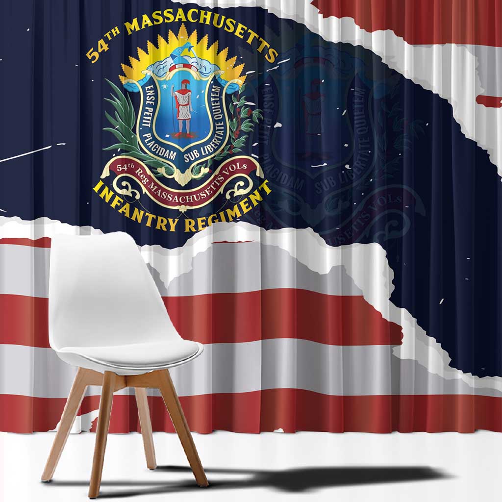 54th Massachusetts Infantry Regiment Window Curtain American Flag Heritage - Wonder Print Shop