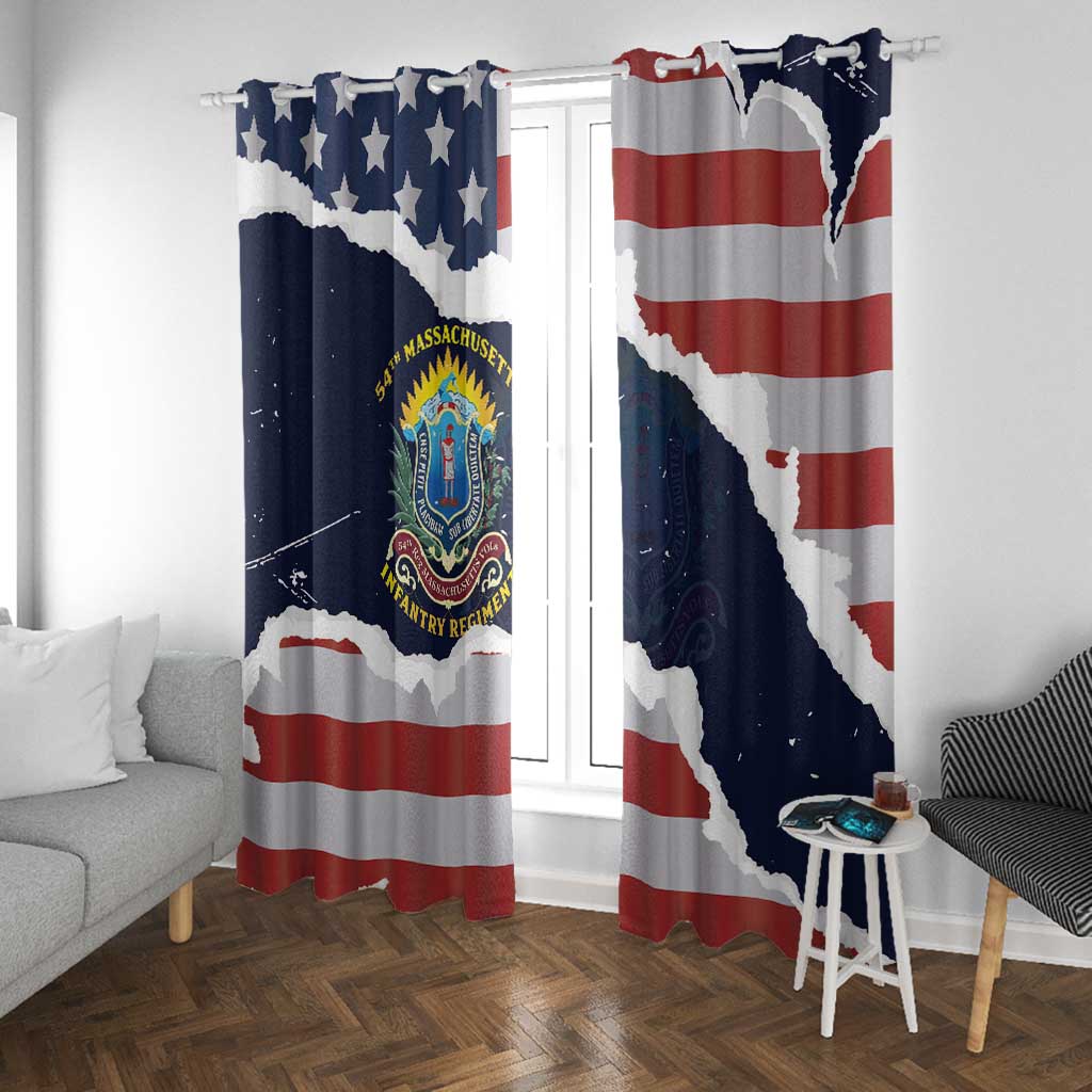 54th Massachusetts Infantry Regiment Window Curtain American Flag Heritage - Wonder Print Shop
