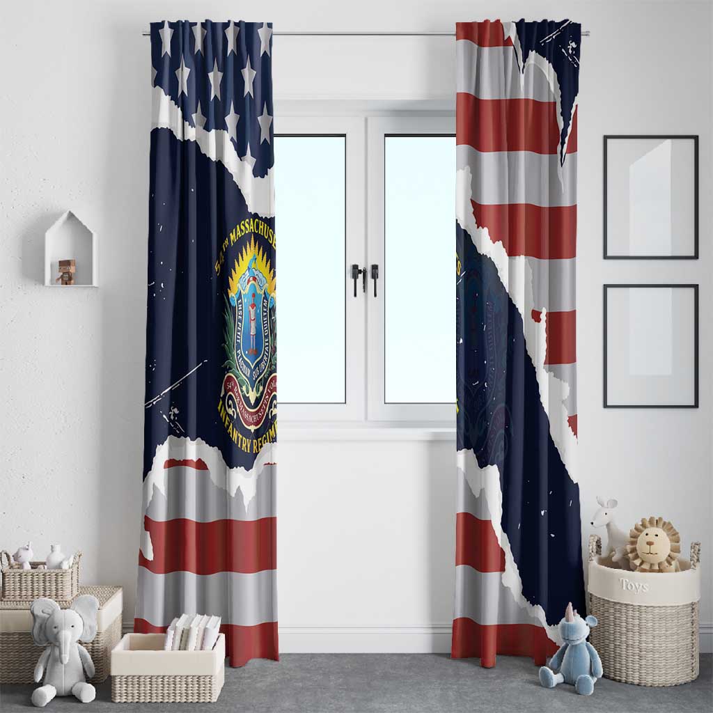 54th Massachusetts Infantry Regiment Window Curtain American Flag Heritage - Wonder Print Shop