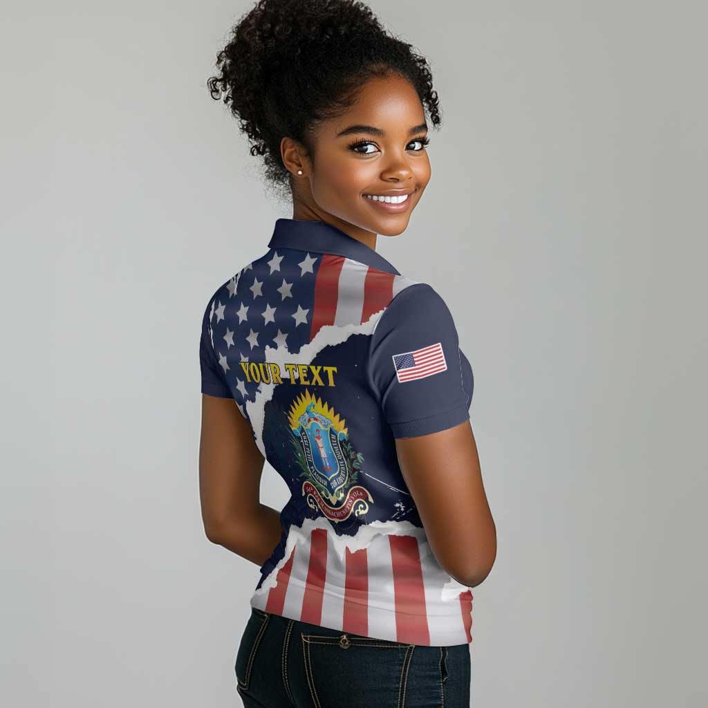 Personalized 54th Massachusetts Infantry Regiment Women Polo Shirt American Flag Heritage - Wonder Print Shop