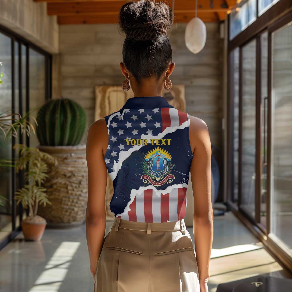 Personalized 54th Massachusetts Infantry Regiment Women Sleeveless Polo Shirt American Flag Heritage - Wonder Print Shop