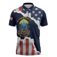 Personalized 54th Massachusetts Infantry Regiment Zipper Polo Shirt American Flag Heritage - Wonder Print Shop