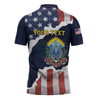Personalized 54th Massachusetts Infantry Regiment Zipper Polo Shirt American Flag Heritage - Wonder Print Shop
