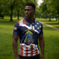 Personalized 54th Massachusetts Infantry Regiment Zipper Polo Shirt American Flag Heritage - Wonder Print Shop