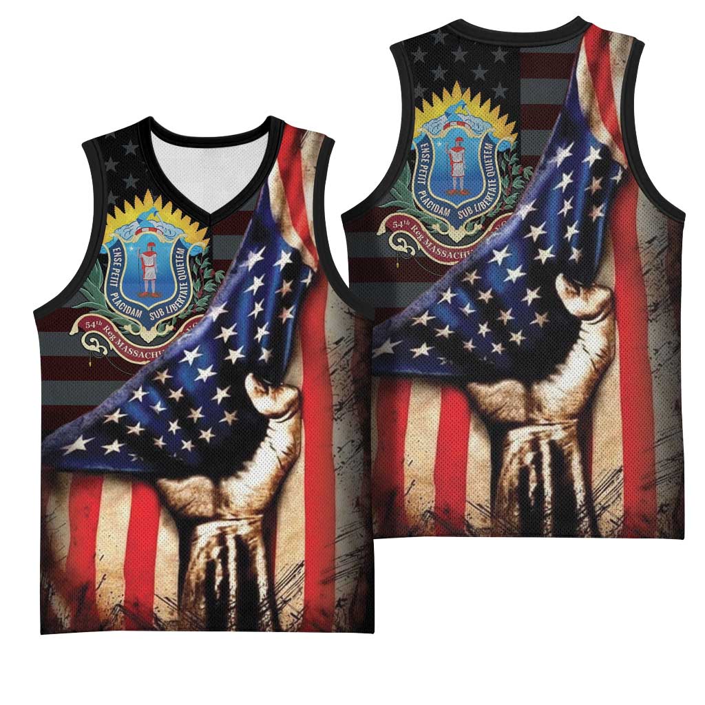 54th Massachusetts Infantry Regiment Basketball Jersey Flag of Freedom - Wonder Print Shop