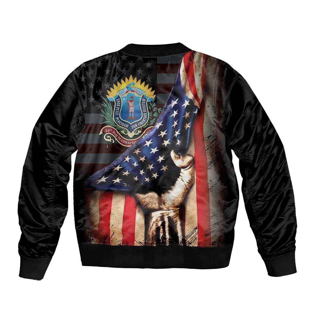 54th Massachusetts Infantry Regiment Bomber Jacket Flag of Freedom - Wonder Print Shop