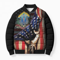 54th Massachusetts Infantry Regiment Bomber Puffer Jacket Flag of Freedom - Wonder Print Shop