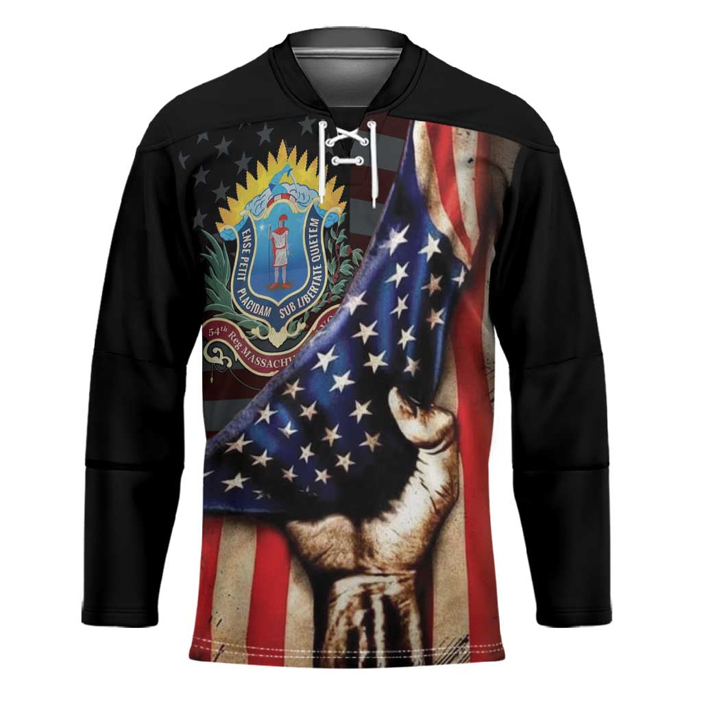 54th Massachusetts Infantry Regiment Hockey Jersey Flag of Freedom - Wonder Print Shop