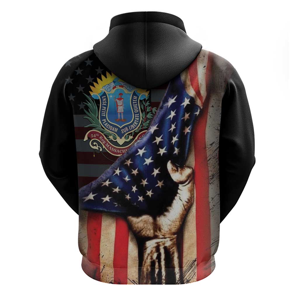 54th Massachusetts Infantry Regiment Hoodie Flag of Freedom - Wonder Print Shop