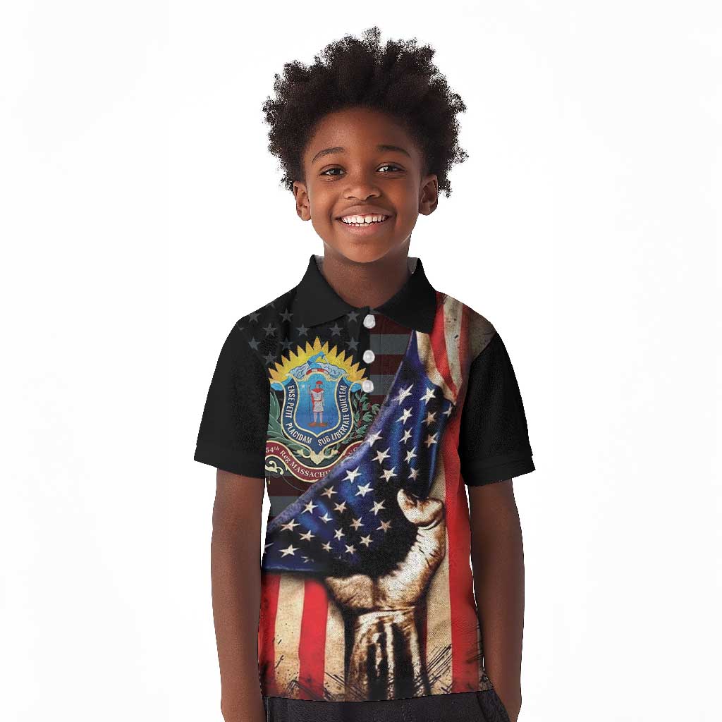 54th Massachusetts Infantry Regiment Kid Polo Shirt Flag of Freedom - Wonder Print Shop