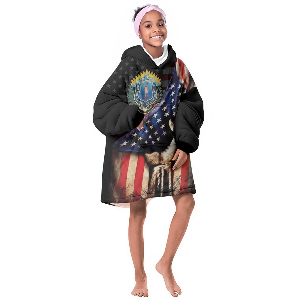 54th Massachusetts Infantry Regiment Kid Wearable Blanket Hoodie Flag of Freedom - Wonder Print Shop