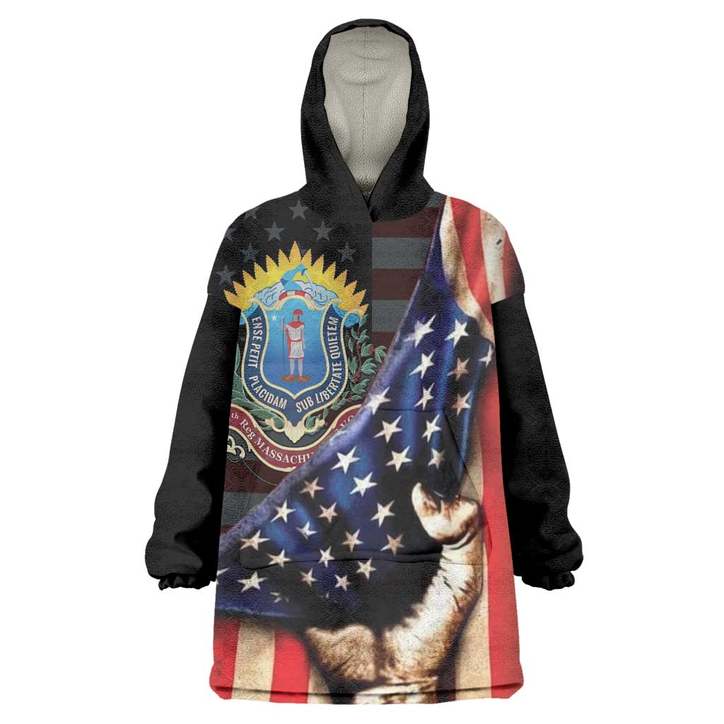 54th Massachusetts Infantry Regiment Kid Wearable Blanket Hoodie Flag of Freedom - Wonder Print Shop
