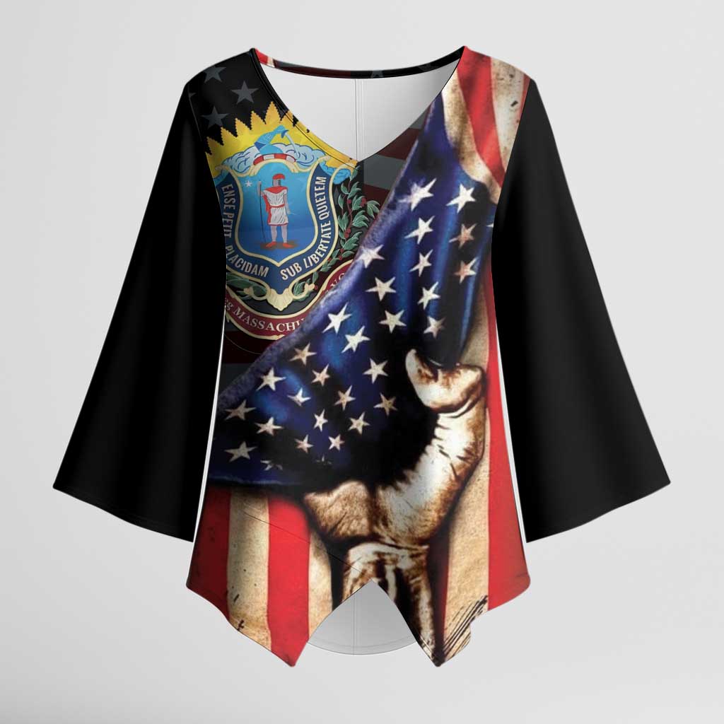 54th Massachusetts Infantry Regiment Kimono Sleeve Blouse Flag of Freedom - Wonder Print Shop