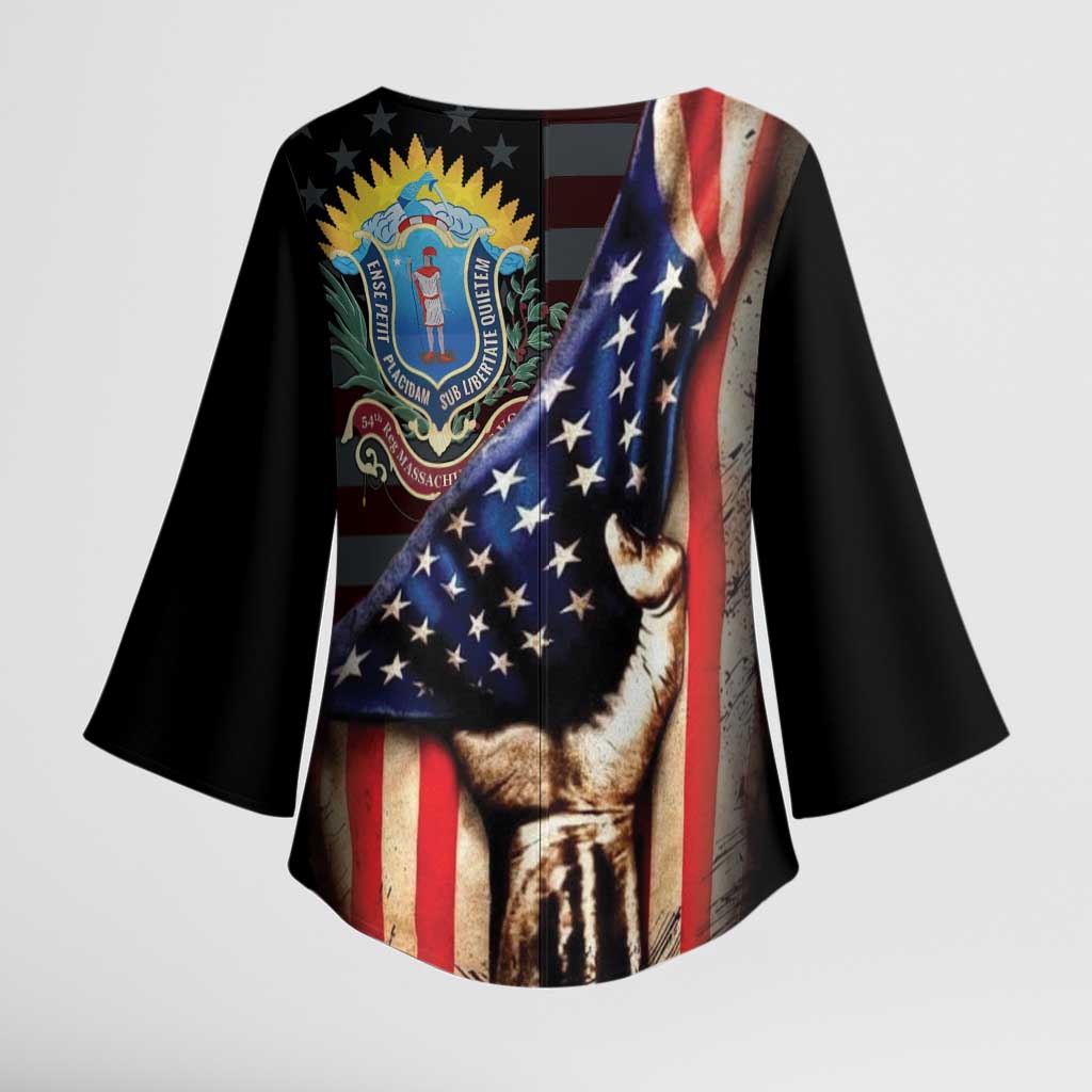 54th Massachusetts Infantry Regiment Kimono Sleeve Blouse Flag of Freedom - Wonder Print Shop