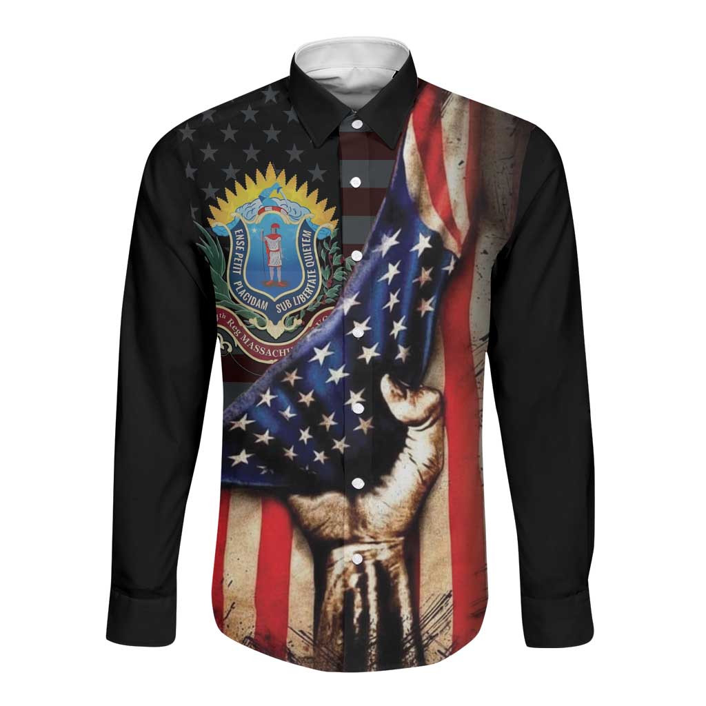 54th Massachusetts Infantry Regiment Long Sleeve Button Shirt Flag of Freedom - Wonder Print Shop